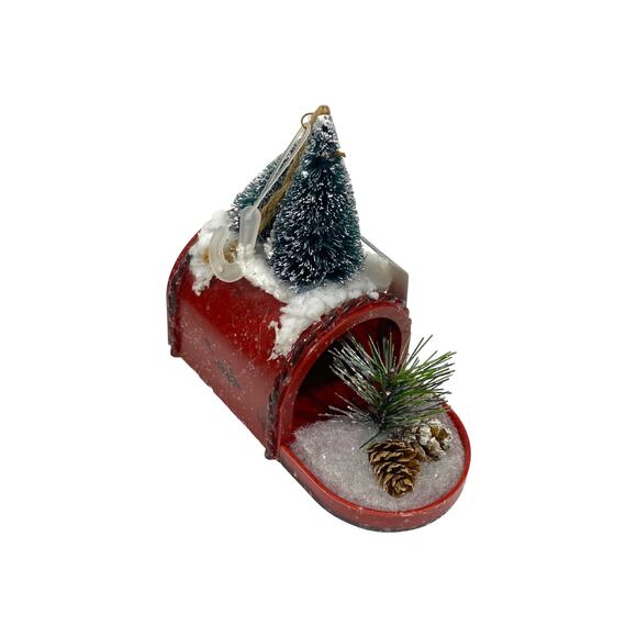 Merry Christmas Mailbox Ornament, Pine Tree Wreath Attachment Holiday Decor - Picture 4 of 8